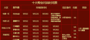 击鼓鸣金！9.19十大帮会第三战箭在弦上！